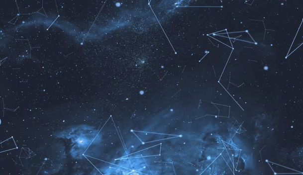 科技粒子蓝色星空PNG透明背景，高清图片素材，免费下载