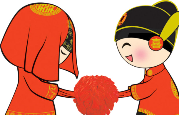结婚喜庆PNG透明图，情人节节日元素，设计素材高清下载
