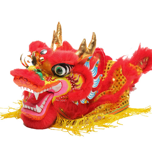 春节装饰素材，高清舞龙龙头PNG透明图，欢庆元旦、春节、元宵佳节必备