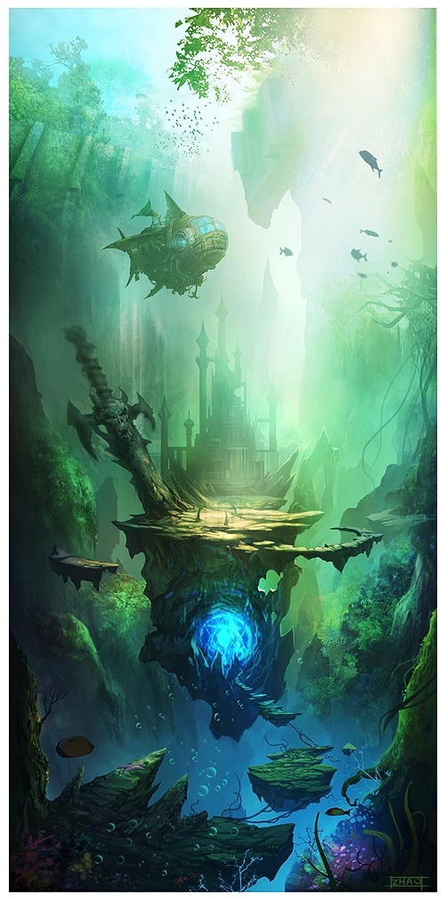 科幻电影海底奇景，高清PNG透明背景，H5设计素材下载