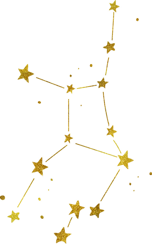 烫金星座星星PNG高清透明免抠素材，设计元素丰富，一键下载