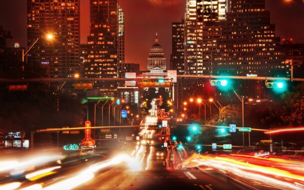 红色天空城市夜景PNG透明图，高清背景元素，摄影风景设计素材下载