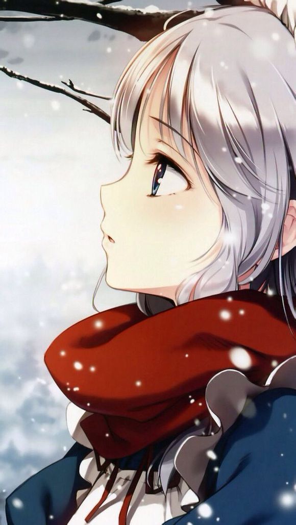 唯美雪天人物漫画，高清PNG透明背景，卡通手绘设计素材下载