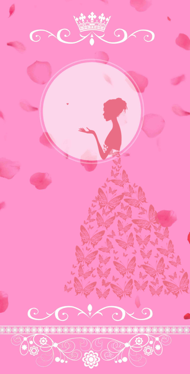 粉色蝴蝶女神节，高清PNG透明背景图片，女神节设计素材下载