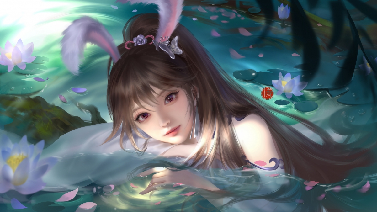 小舞荷花盛景，绝美4K高清动漫壁纸，3840x2160分辨率，免费下载