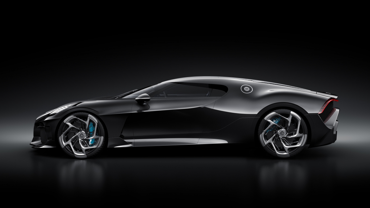 布加迪黑色跑车La Voiture Noire，高清4K壁纸，炫酷5120x2880分辨率，免费下载！