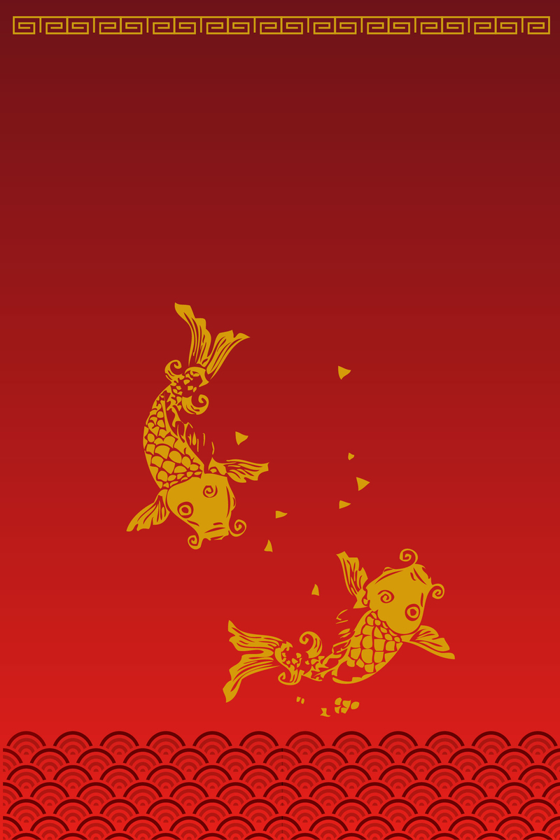 古典中国风锦鲤祈福背景图片，高清JPG与复古AI设计素材下载