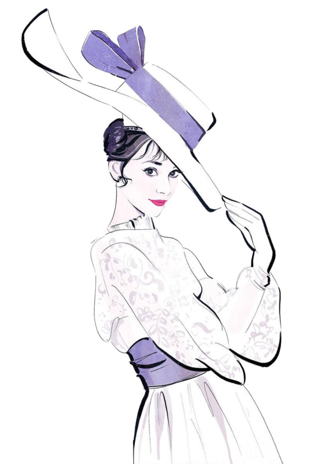 妇女节设计素材，手绘奥黛丽·赫本高清PNG透明图片，好莱坞美女风采