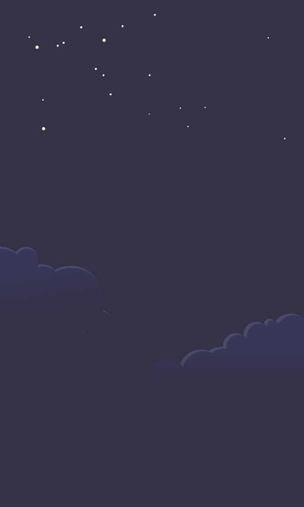 手绘星空白云PNG透明背景，高清图片素材，创意设计元素下载