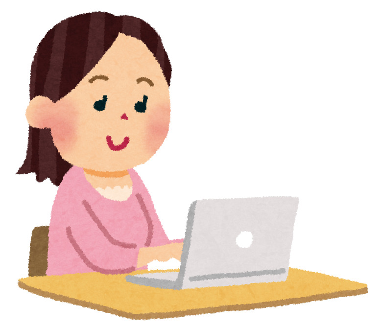 小女孩手绘卡通笔记本电脑PNG透明图，高清设计素材免费下载