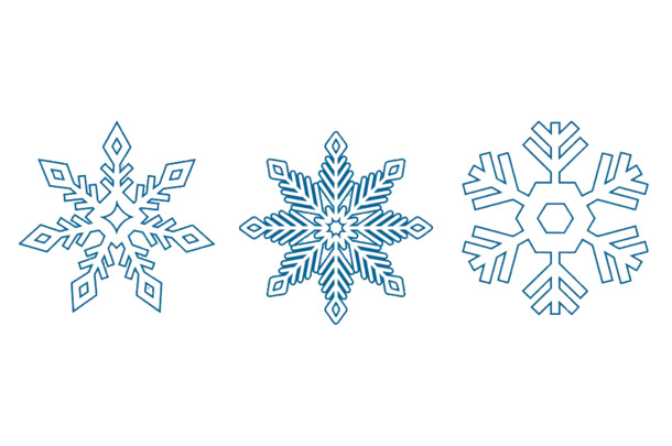 雪花线条PNG透明图，高清装饰花纹，设计素材免费下载