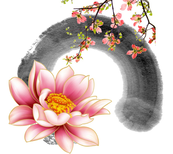 水墨圆圈笔触PNG透明图片，高清PSD设计素材，一键下载