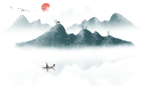 山水海报素材，高清PNG透明背景图片，设计元素场景下载