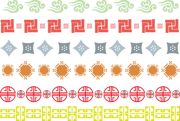 中国风祥云纹理花边PNG透明图片，高清AI设计素材下载