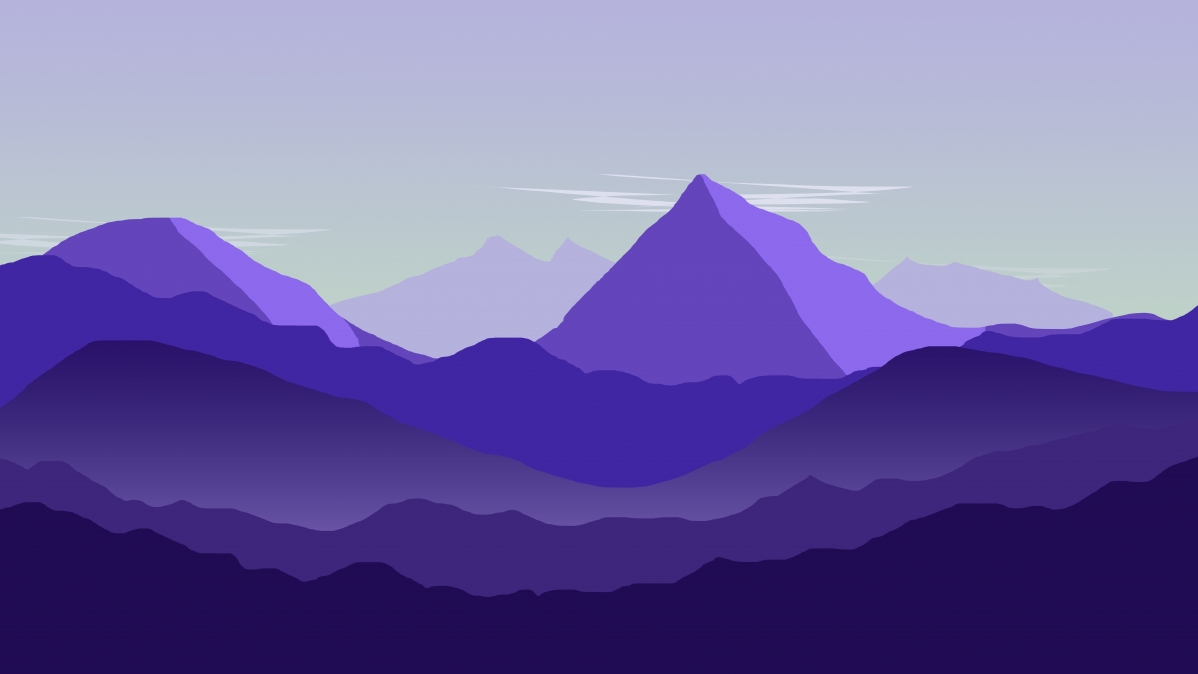 矢量紫色山脉背景，高清简约8K风景壁纸，7680x4320分辨率下载