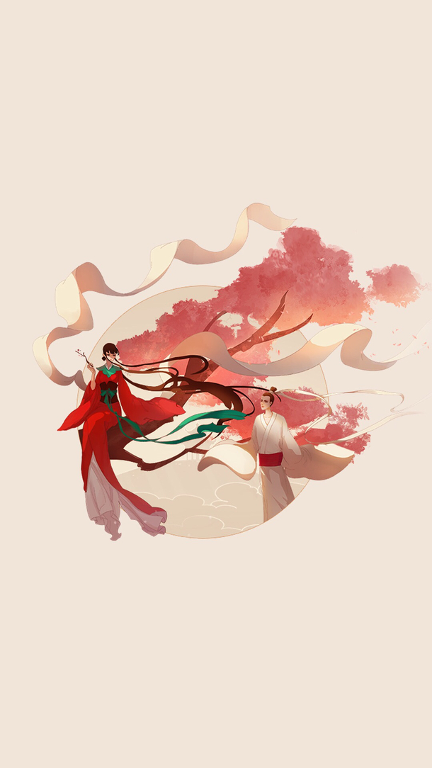 复古水墨红色彩带PNG透明背景，古典中国风高清图片素材下载