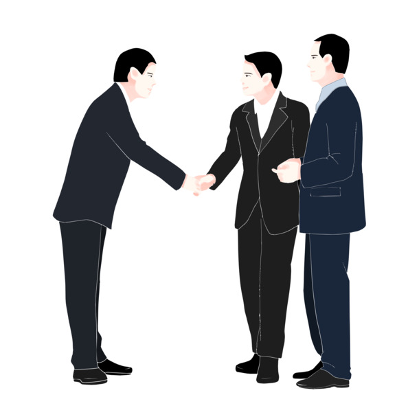 免费下载，高清PNG透明团队合作握手图，扁平风矢量商务人士，免抠元素设计素材