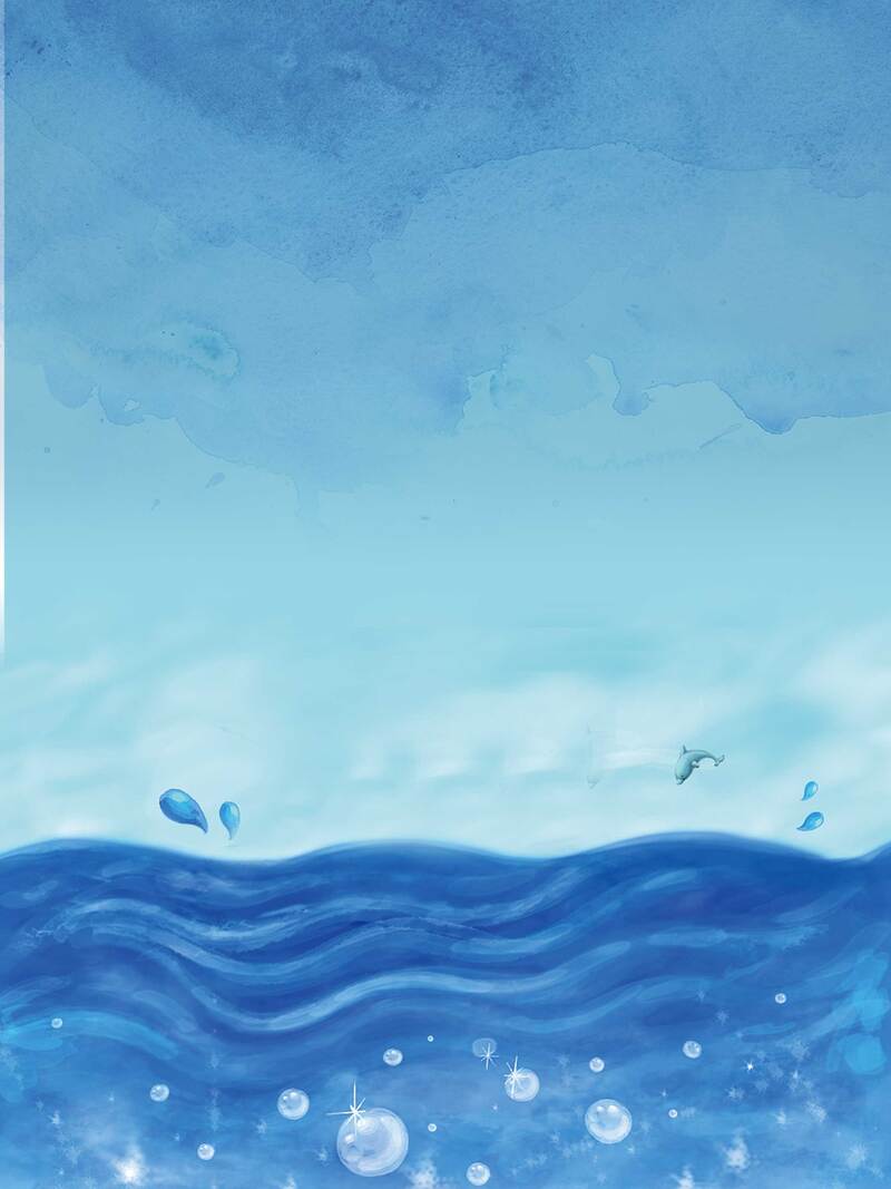 高清蓝色海洋背景模板，JPG/PSD格式设计素材，另类风格，免费下载