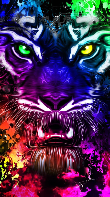 炫酷老虎背景PNG透明图，高清抽象梦幻元素，设计素材下载