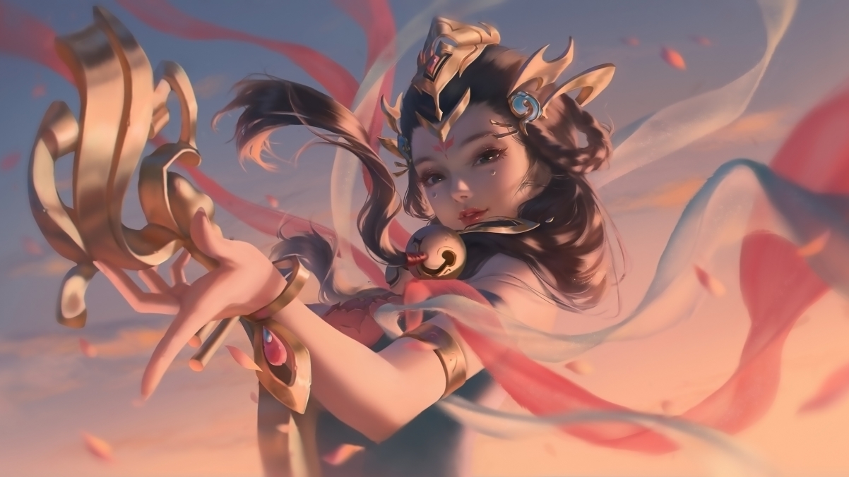 王者荣耀，绝美杨玉环4K插画壁纸，高清动漫风格，3840x2160分辨率，免费下载