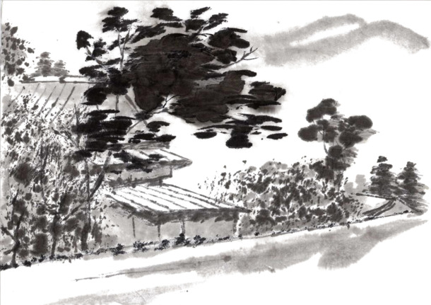 中国风水墨画PNG透明图片，高清墨迹笔触装饰元素，设计素材下载