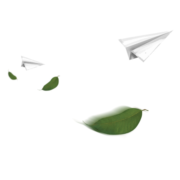 绿色植物高清PNG透明图，现代漂浮叶子装饰，设计素材免费下载