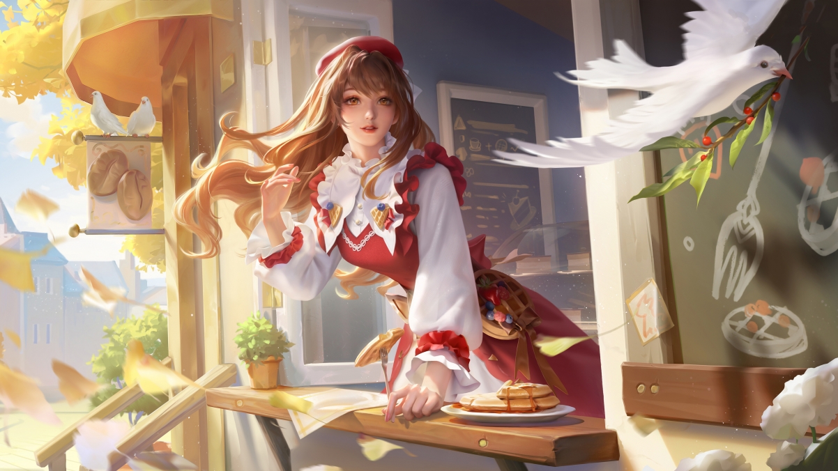 午后悠享王昭君之美，王者荣耀无水印4K高清壁纸，3840x2160超清下载