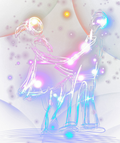 梦幻光效情侣PNG透明背景，抽象高清设计素材下载
