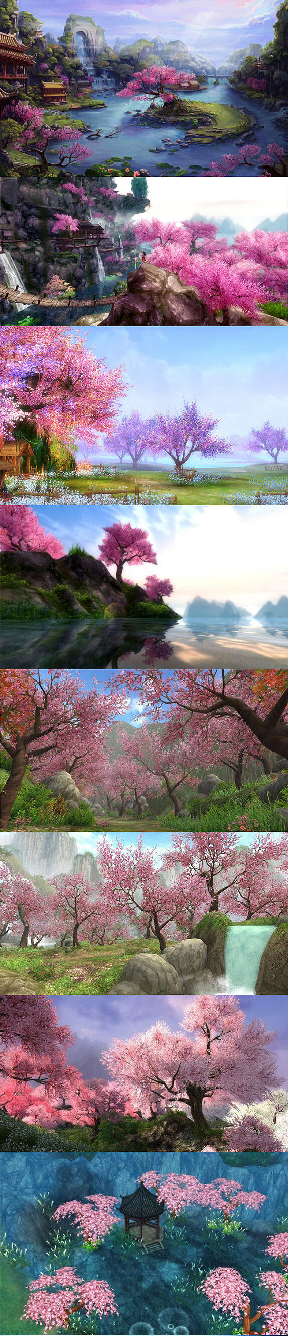 美丽桃花手绘插画，高清PNG透明背景，H5设计素材下载