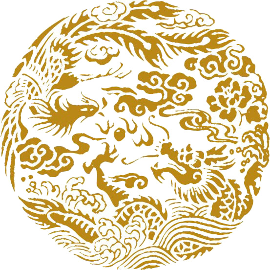 龙凤环形花纹PNG透明图片，高清装饰元素，设计素材下载
