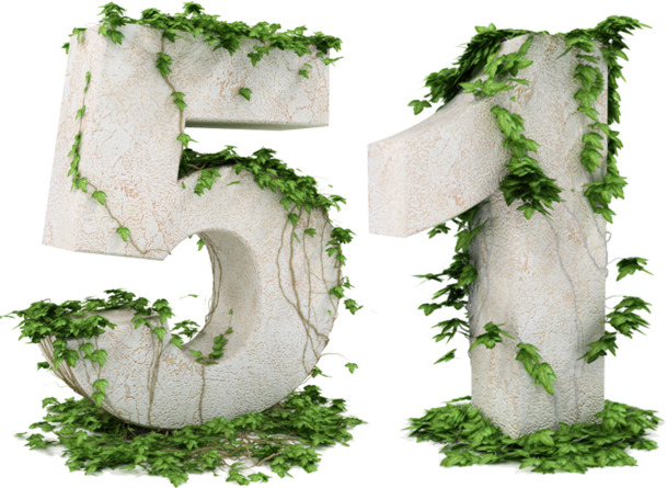 劳动节高清PNG图片，绿色立体数字51设计素材，透明背景，节日元素丰富，免费下载