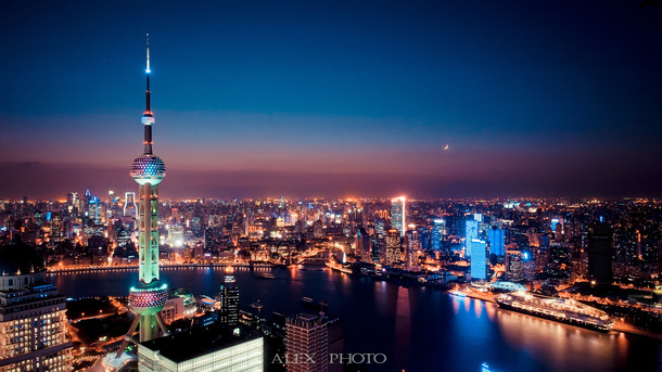 都市夜韵，上海浦东夜景高清PNG透明背景图片，设计素材免费下载