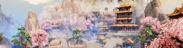 唯美仙侠武侠原画场景，高清PNG透明背景，古典中国风设计素材下载