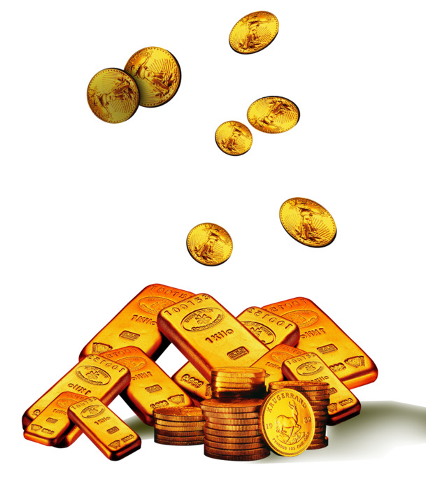 高清PNG金块金币飞舞漂浮素材，透明图片及其他设计元素下载