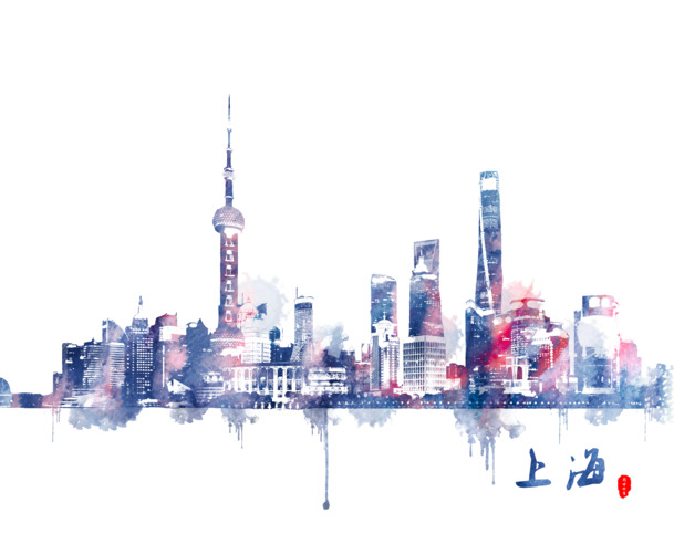 上海手绘卡通简图PNG高清透明图片，卡通元素设计素材下载