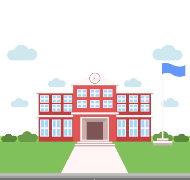 卡通学校PNG透明图，手绘元素设计素材高清下载