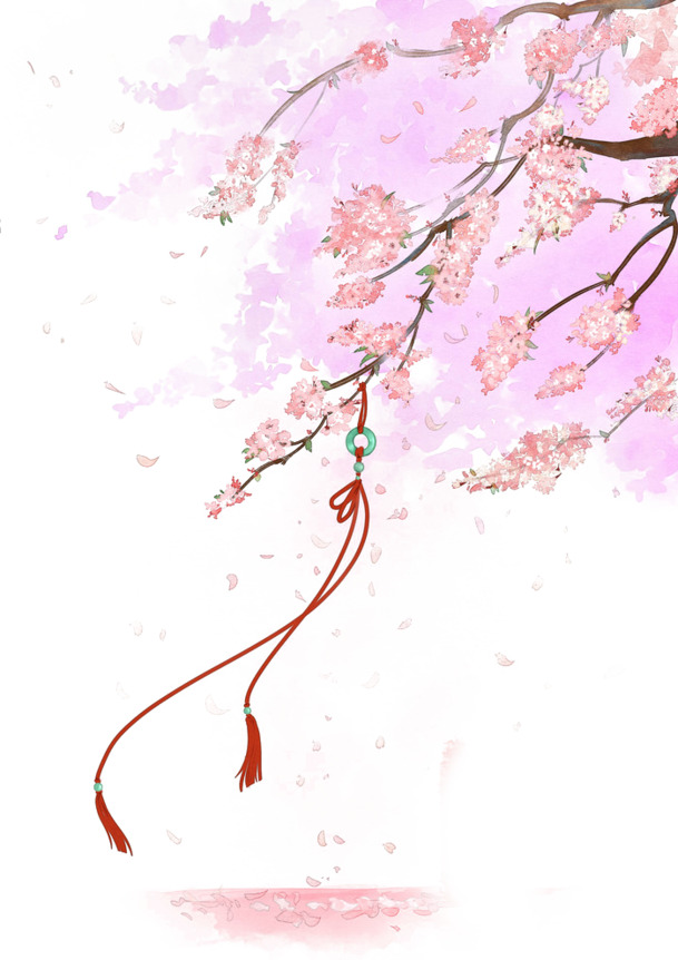 唯美古风手绘插画，高清PNG透明植物元素，精美装饰图片设计素材下载