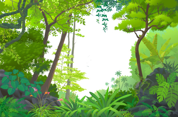 卡通森林PNG透明背景图片，高清摄影风景素材，设计元素免费下载