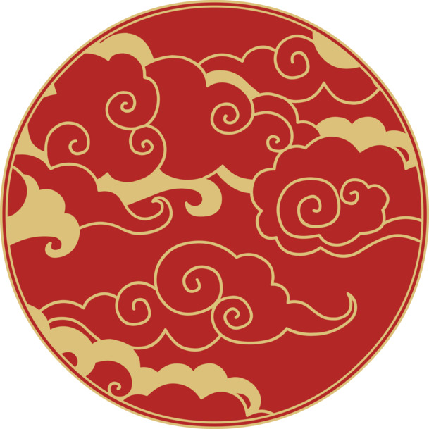 中国风云山日月PNG透明高清图案，创意装饰元素，设计素材下载