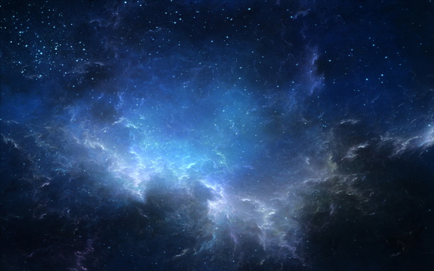 梦幻蓝色星空宇宙背景，银河光效抽象PNG透明图片素材，高清下载