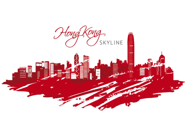 手绘香港PNG透明图，高清免扣元素，设计素材下载