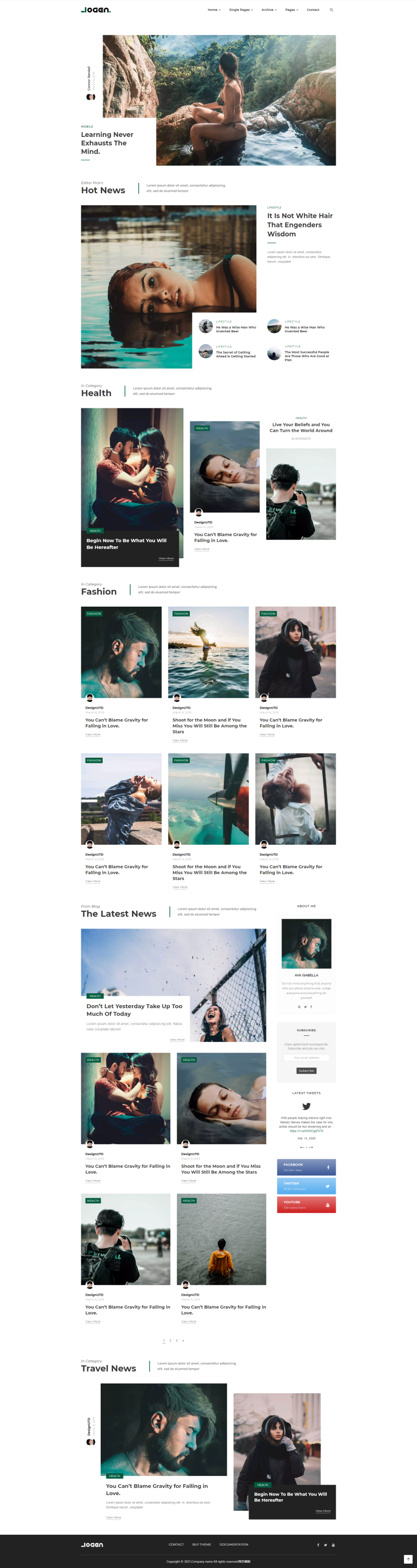 自媒体网站源码，博客模板html