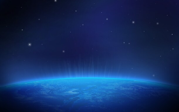 高清蓝色宇宙地球背景矢量PNG，抽象梦幻设计素材，免费下载