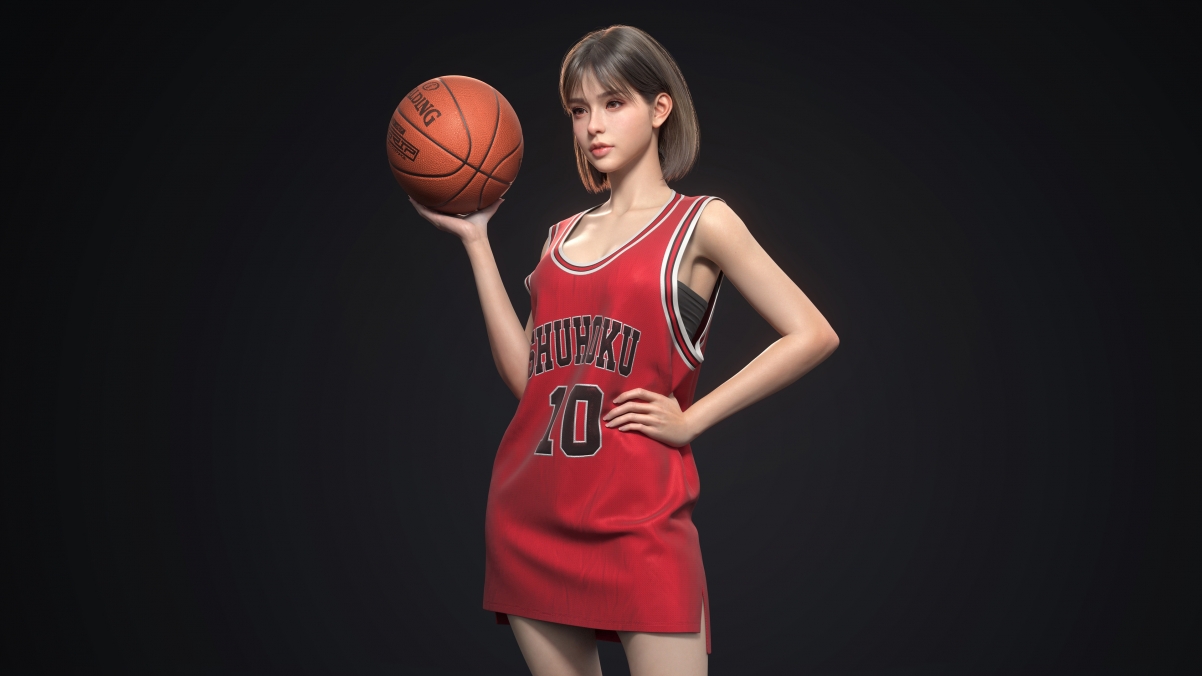 卢静赤木晴子3D美女篮球壁纸，高清4K动漫图片，灌篮高手风采再现