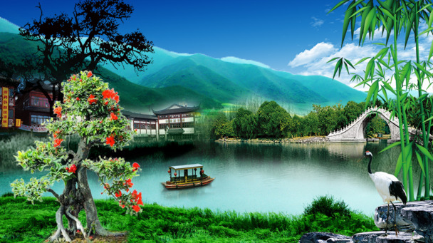 中国风古典仙境图片，高清PNG透明背景，设计素材免费下载
