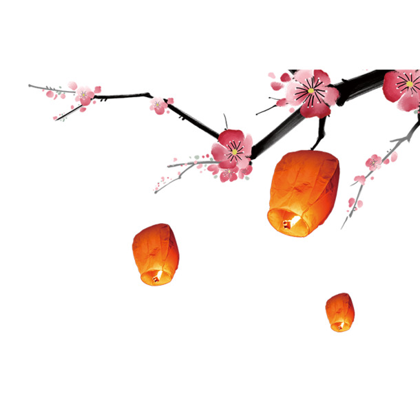 中秋团圆夜，孔明灯许愿唯美PNG图片，中秋节PSD设计素材高清下载