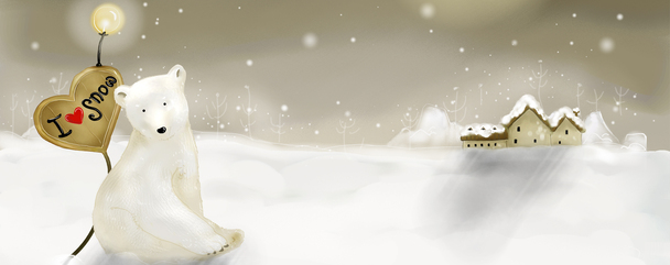 唯美冬季雪景高清PNG透明背景，创意banner海报设计素材下载