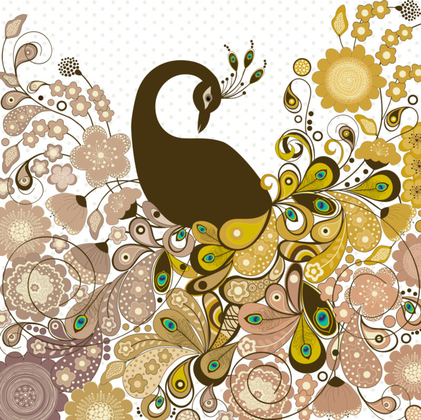 矢量孔雀PNG/EPS素材，高清透明装饰元素，免费下载
