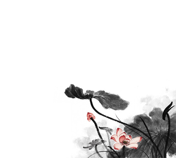 古风荷叶PNG素材，淡色中国风装饰元素，高清透明笔触墨迹设计下载