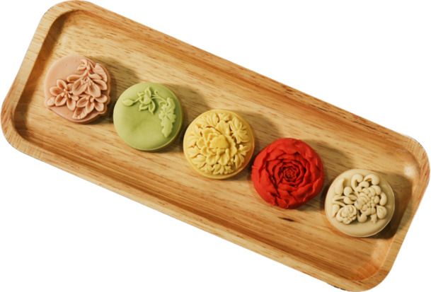 多彩月饼PNG透明图，中秋节节日元素，高清设计素材下载